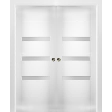 Vdomdoors French Interior Door, 42" x 80", White SETE6900DP-WS-6496